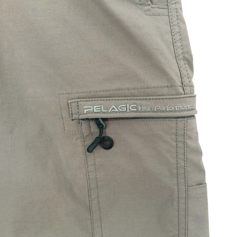 Pelagic Traverse Fishing Board Shorts Mens 44 Grey Nylon Performance Swim Fading